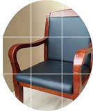 OBYS/欧柏斯 实木办公椅子 棋牌麻将椅扶手牛皮 高档会议室椅真皮