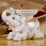 实用结婚礼物大象换鞋凳子招财白色大象摆件 欧式客厅家居装饰品