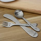 吉乐岛大白304不锈钢刀叉勺子儿童餐具西餐套装雪糕勺水果叉餐刀