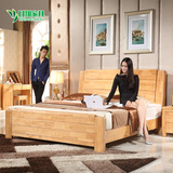 日翔家具 全实木床1.8米现代简约成人高箱储物床双人1.5m橡木床