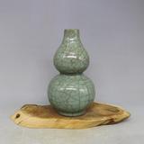 宋官窑青釉葫芦瓶瓶 古董古玩收藏 宋代仿古瓷器 中式复古摆件