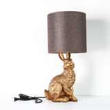 西弗欧式卧室床头客厅书房餐厅台灯铜色树脂兔子布艺灯饰动物灯具
