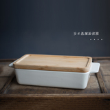 日式纯白陶瓷碗带盖汤碗水果盘碗饭盒碗沙拉碗带把创意餐具可微波