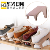 空间大师日本进口塑料收纳鞋架简易双层鞋子整理架鞋柜鞋托架子
