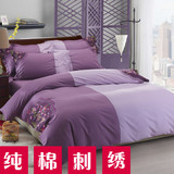 古典民族风新中式床上用品四件套纯棉刺绣花1.8m床全棉样板房床品