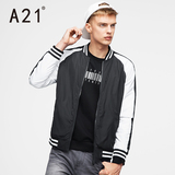 A21男装修身青春撞色夹克 2016棒球领时尚个性男士外套秋装新品
