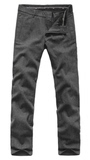 GXG【专柜正品】14冬装新款男士修身直筒斯文深灰色休闲羊毛长裤