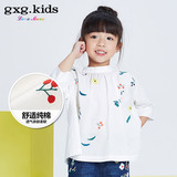 gxg kids童装专柜新款儿童白色绣花纯棉套头衫女童衬衫春B6103240