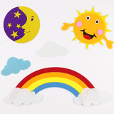 幼儿园开学教室装饰立体墙贴太阳云朵彩虹儿童房天花板无纺布贴画