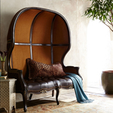 新款美式新古典单人沙发椅鸟笼椅太空椅蛋壳椅欧式别墅高背双人椅