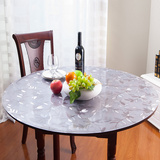 新款透明印花圆形软玻璃pvc水晶板防水免洗桌布加厚桌垫子
