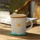 杯子陶瓷马克杯创意水杯星巴克via速溶咖啡杯带盖带勺情侣杯包邮