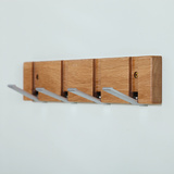 实木弹簧挂钩 北欧创意玄关墙架宜家一字隔板客厅家具装饰置物架