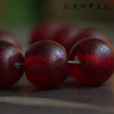 佛珠多宝串手链饰品DIY圆珠约19.5-mm深红色仿清代老琉璃散珠A9