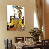 毕加索油画 现代抽象画欧洲名画无框画玄关走廊单幅客厅装饰挂画
