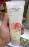 香港购The Face Shop HERB DAY365水蜜桃泡沫洗面奶 收毛孔 嫩白