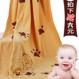 婴儿浴巾 新生儿宝宝浴巾 柔软超细纤维儿童毛巾被盖毯加大加