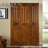 乔克斯中式全实木衣柜 推拉门三四五门衣橱大容量整体衣柜组合