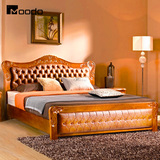 简约现代实木床 欧式公主床橡木床高箱床1.8米成人单人双人床1.5