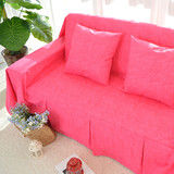 二维码纯棉沙发套沙发罩全盖纯色布艺单双三人沙发巾盖布特价包邮