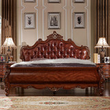 美式床欧式床真皮实木复古奢华欧美婚床双人床1.5 1.8米现货三包