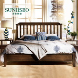 圣蒂斯堡淳木纯全实木双人床卧室床1.5米1.8米美式简约现代靠背床
