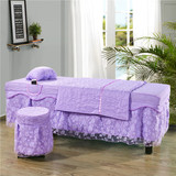 缘自淘美容床罩四件套批发美容院 专用美容按摩床罩紫色粉色床罩