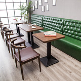 简约北欧咖啡厅沙发桌椅组合 西餐厅双人卡座甜品店奶茶店沙发