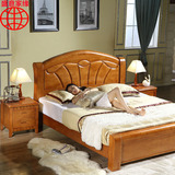 中式实木床全实木床1.8米高箱床1.5m双人床储物床卧室大床