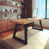美式实木书桌铁艺电脑桌椅简约办公桌会议桌做旧洽谈桌茶桌餐桌子