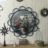 LOFT工业风法式美式乡村复古做旧壁饰挂镜创意工业圆镜店铺装饰镜