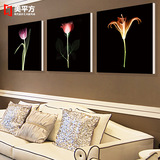欧式简约抽象透明花卉单幅无框装饰版画客厅玄关沙发背景新款促销