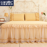 卡米尔韩式蕾丝床裙夹棉床罩单件公主风床单床盖床套席梦思保护套