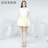 CCDD2016夏季专柜短袖新款上衣夏装印花直筒拼接女衬衫C52R23211