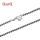 GSUNG专柜铂金Pt950圆珠项链时尚百搭白金经典链子颈链男女链