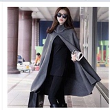 女装毛呢外套时尚套头披风式斗篷蝙蝠型披肩2015韩版秋冬装衣服潮