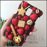 定制草莓巧克力奶油蛋糕手机壳 iPhone456plusoppon13r7note食玩