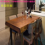 包邮实木餐桌铁艺复古餐桌工业风做旧餐桌LOFT家具餐桌设计师餐桌