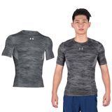 UNDER ARMOUR UA COM HG 男短袖紧身衣 背心 麻花灰@1271334-040@