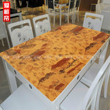 餐桌垫防水桌布PVC茶几水晶板磨砂塑料软玻璃方圆桌印花台布防油