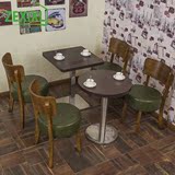 新品咖啡厅桌椅西餐餐桌实木椅胡桃木甜品四人餐桌茶餐厅桌椅组合