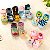0-3岁儿童地板袜秋冬毛圈棉袜婴儿袜松口宝宝防滑点胶学步袜鞋袜