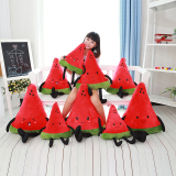 韩国可爱卡通表情西瓜毛绒抱枕水果靠枕靠垫创意礼物毛绒玩具公仔