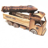 特价木头导弹发射炮装甲车模型饰品摆件木质儿童小汽车玩具车批发