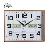 康巴丝16英寸静音 挂钟客厅时尚创意时钟挂表日历办公室石英钟表