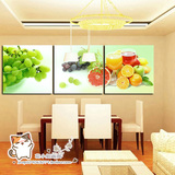 6现代餐厅水果装饰画简约无框画饭厅三联画客厅壁画挂画葡萄苹果