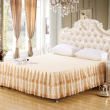 全棉蕾丝床裙床罩单件纯棉床单床套床盖1.5米1.8m床席梦思保护套