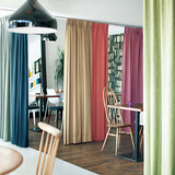 现代北欧简约风双层加厚纯色全遮光客厅卧室定制窗帘布20色