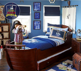 七彩王国美式儿童实木家具海盗床船系列儿童床创意男孩家具儿童床