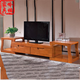 简约实木电视柜 可伸缩 橡木电视柜 中式客厅影视柜 地柜 组合